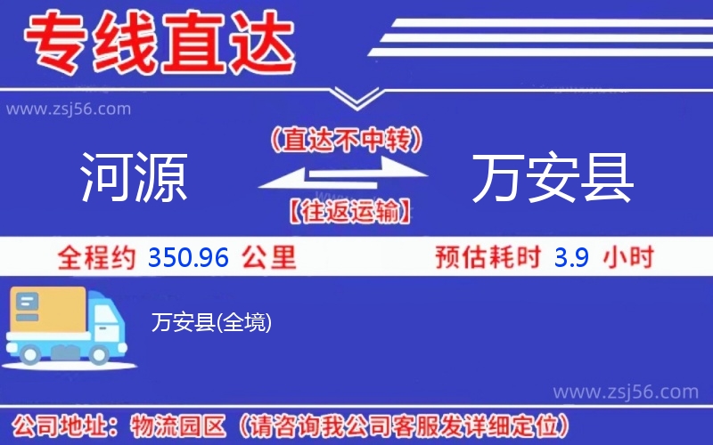 河源到萬安縣物流公司