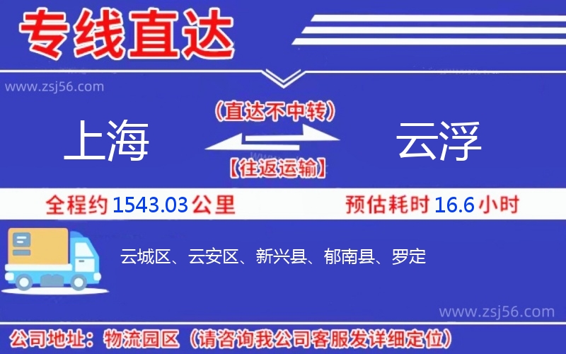 上海到云浮物流公司