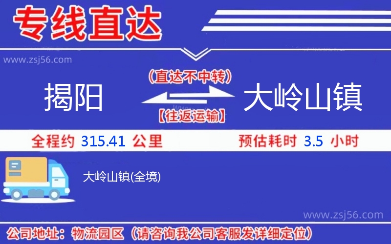 揭陽(yáng)到大嶺山鎮(zhèn)物流公司