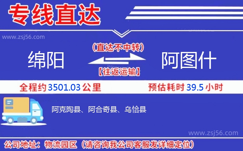 綿陽(yáng)到阿圖什物流公司