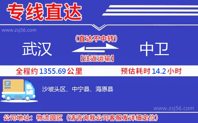 武漢到中衛(wèi)物流公司